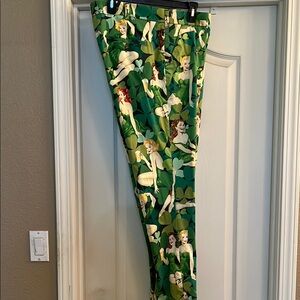 Green Graphic Print Men's Pants